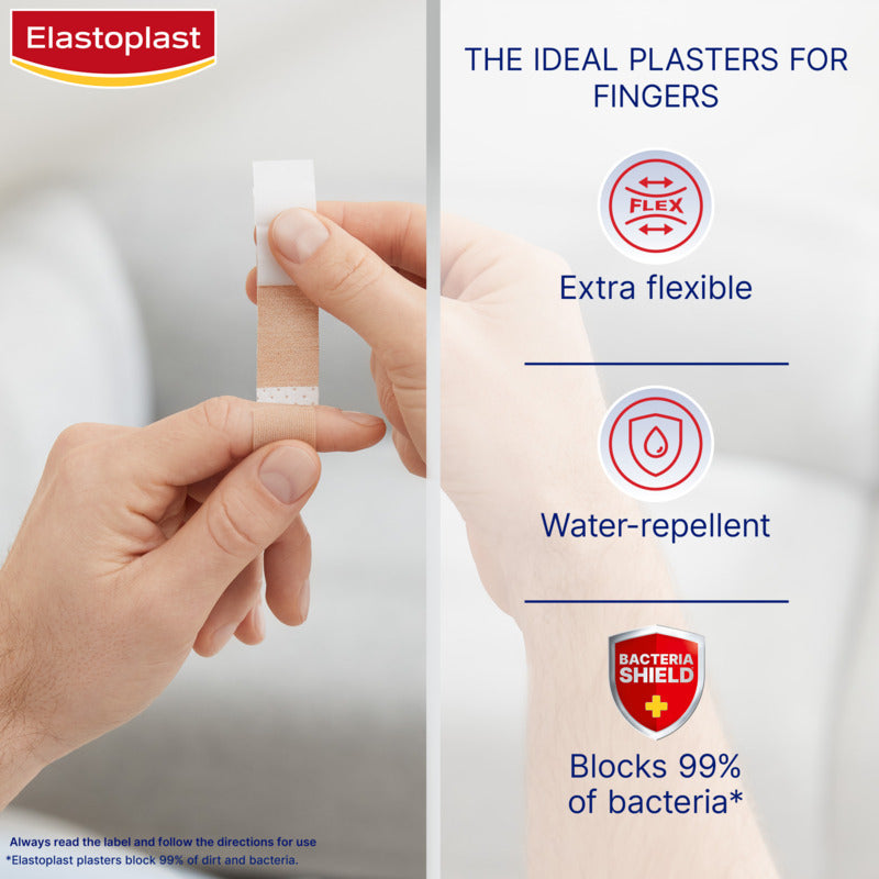 Elastoplast Finger Strip Flexible Fabric Wound Dressing Plaster 16 Pack