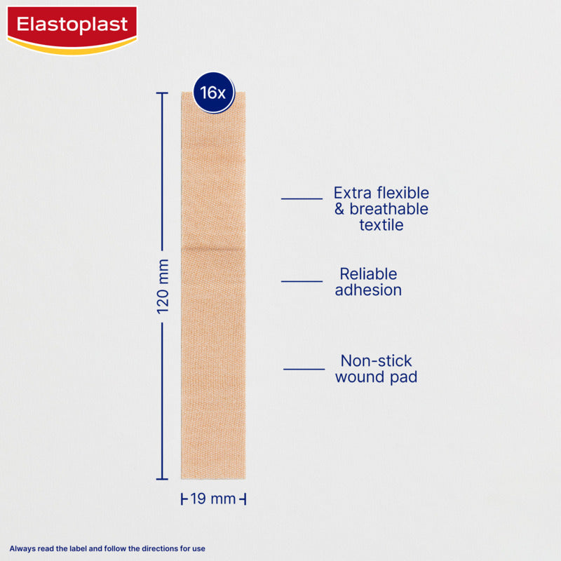 Elastoplast Finger Strip Flexible Fabric Wound Dressing Plaster 16 Pack