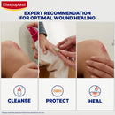 Elastoplast advertisement for wound care with images of cleaning, protecting, and healing wounds.