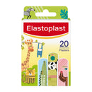 Elastoplast plasters packaging with cartoon animals on a white background