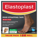 Elastoplast rigid strapping tape packaging with a foot wearing the tape.