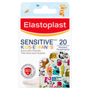 Elastoplast Sensitive Kids plasters packaging with cartoon designs on a white background