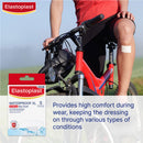 Elastoplast waterproof bandage packaging with a person on a bicycle in the background