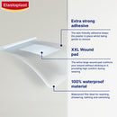 Elastoplast plaster with features highlighted on a white background