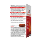 FBX Energy & Burn supplement packaging with text on a white background