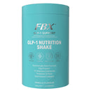 Teal container of FBX GLP-1 Nutrition Shake on a white background
