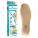 Packaging and an extra large insole designed for diabetic and sensitive feet, showing features like closed-cell P.U.