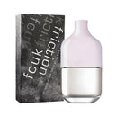 Fragrance bottle and packaging with 'friccion' branding on a white background