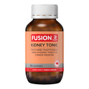 A bottle of Fusion Health Kidney Tonic with a white cap and an orange label, shown on a plain white background.