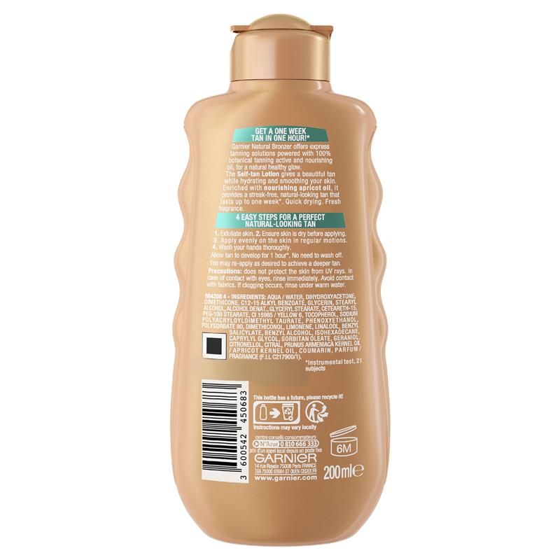 Garnier Ambre Solaire Natural Bronzer Self Tan Lotion 200ml