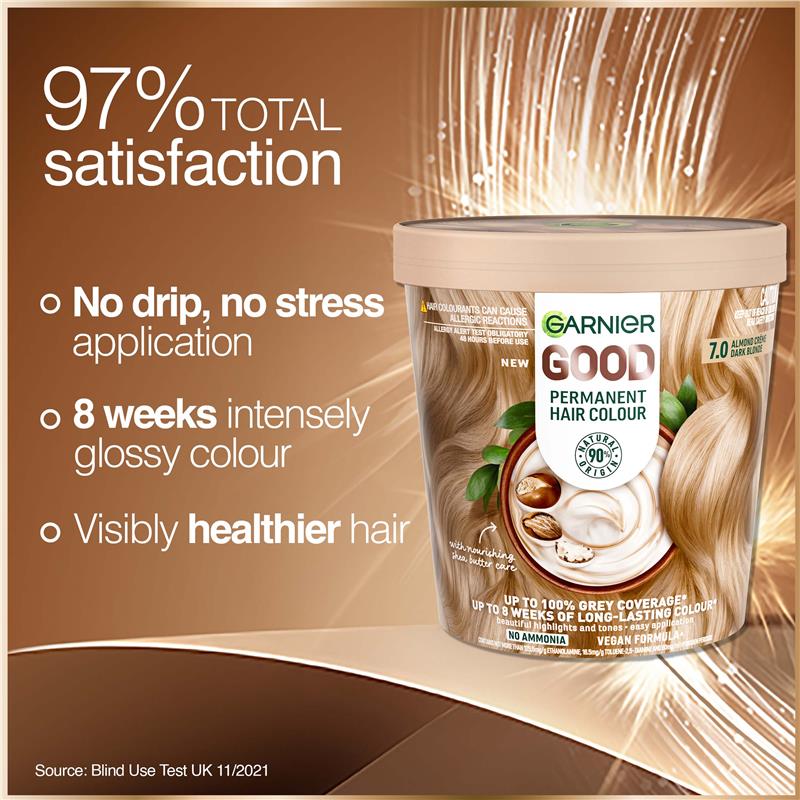 Garnier Good Permanent Haircolour 7.0 Almond Creme Dark Blonde