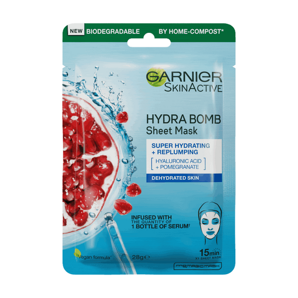 Garnier Hydra Bomb Hyaluronic Acid Pomegranate Hydrating Sheet Mask