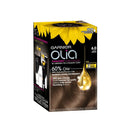 Garnier Olia hair color box with yellow flower design on a white background