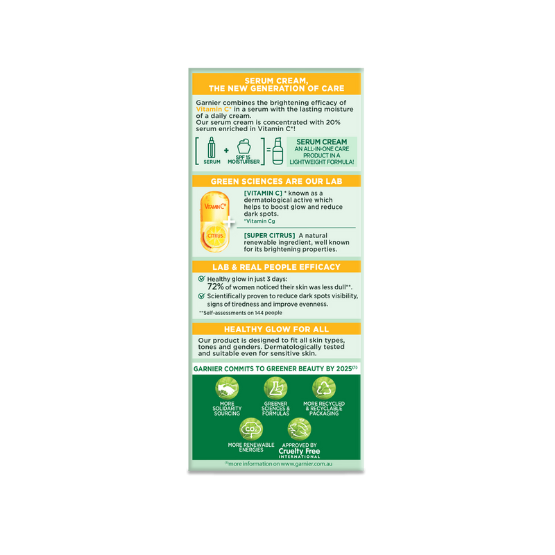 Garnier Skin Active Vitamin C* Brightening Serum Cream with SPF15 50ml