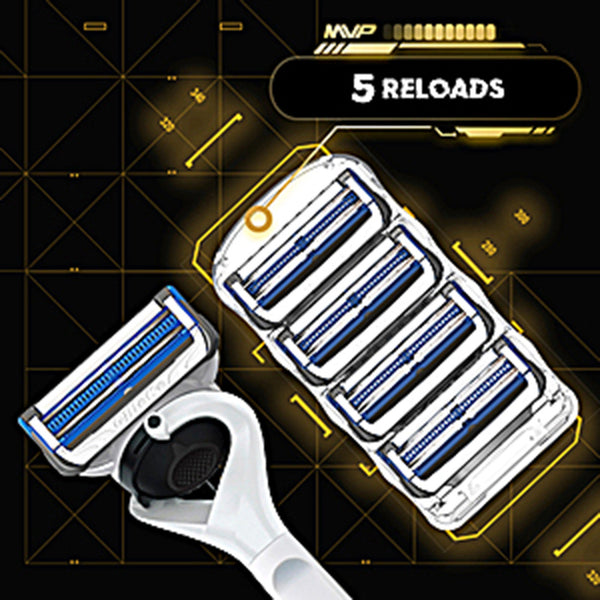 Gillette MVP Limited Edition Razor + 5 Blade Refill Cartridges