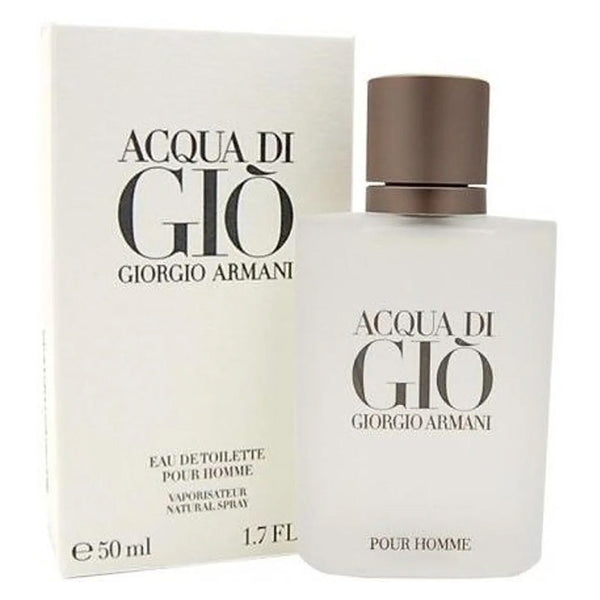 Giorgio Armani Acqua Di Gio eau de toilette bottle and packaging, 50ml size.