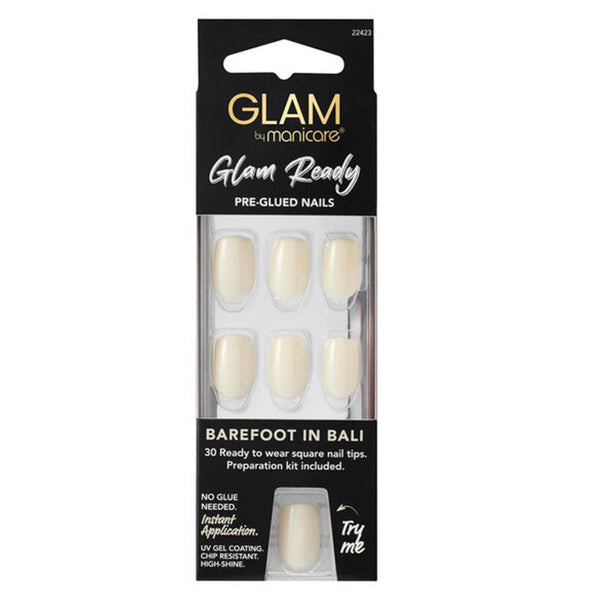 Glam by Manicare Glam Ready Pre-Glued Nails 30pcs - Barefoot in Bali