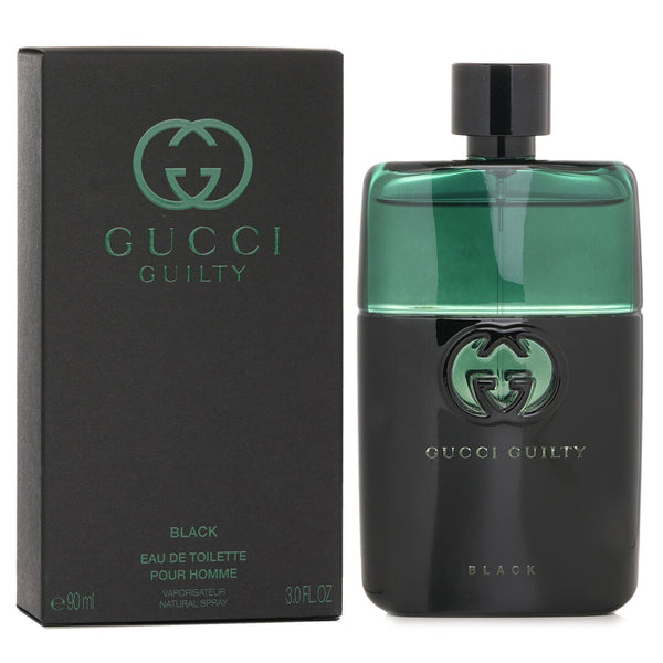 Gucci Guilty Black perfume bottle and packaging on a white background