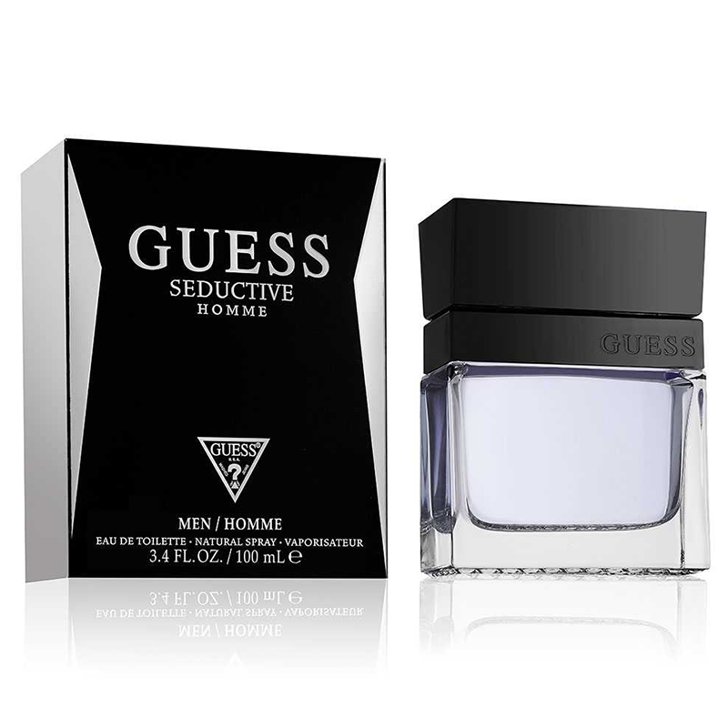 Guess Seductive Homme perfume bottle and packaging on a white background