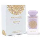 Perfume bottle and packaging of Musk Collection Mysterious Tahara by Gulf Orchid on a white background