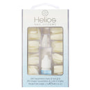 Helios Artificial Nail Tips - Squareletto 200 pieces with glue on a white background
