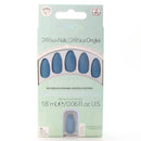 Helios Plant Based Press On Nails - Blue Matte Stiletto 24 pieces on a white background
