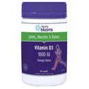 Vitamin D3 supplement bottle with purple cap and label on a white background