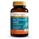 Herbs of Gold Bio Curcumin 5400 supplement bottle on a white background