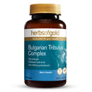 Herbs of Gold Bulgarian Tribulus Complex supplement bottle on a white background