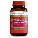 Herbs of Gold Children's Multi Care supplement bottle on a white background