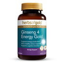 Herbs of Gold Ginseng 4 Energy Gold supplement bottle on a white background