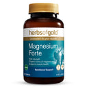 Herbs of Gold Magnesium Forte supplement bottle on a white background
