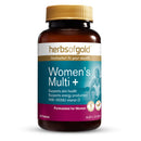 Herbs of Gold Women's Multi+ supplement bottle on a white background
