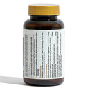 Brown supplement bottle with gold cap on a white background