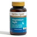 Herbs of Gold Magnesium Night supplement bottle on a white background
