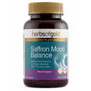 Herbs of Gold Saffron Mood Balance supplement bottle on a white background