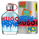 Hugo Boss perfume bottle and packaging with Krink graffiti art design.