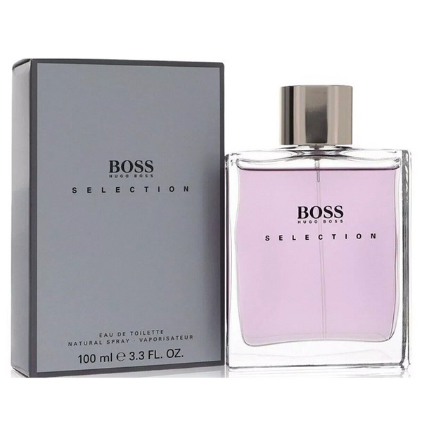 BOSS Selection perfume bottle and packaging on a white background
