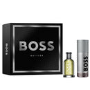 BOSS bottled perfume set with two bottles and a box on a white background