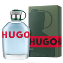 Hugo Boss perfume bottle and packaging on a white background