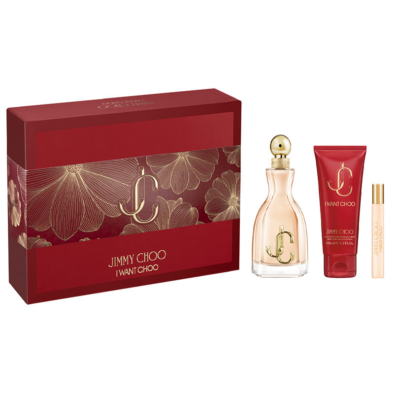 Jimmy Choo I Want Choo 3 Piece Gift Set (Eau De Parfum 100ml, Body Lotion 100ml & Eau De Pardum 7.5ml)