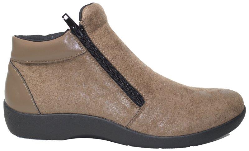 Lorella Vesper Taupe Ankle Boots - Size 38