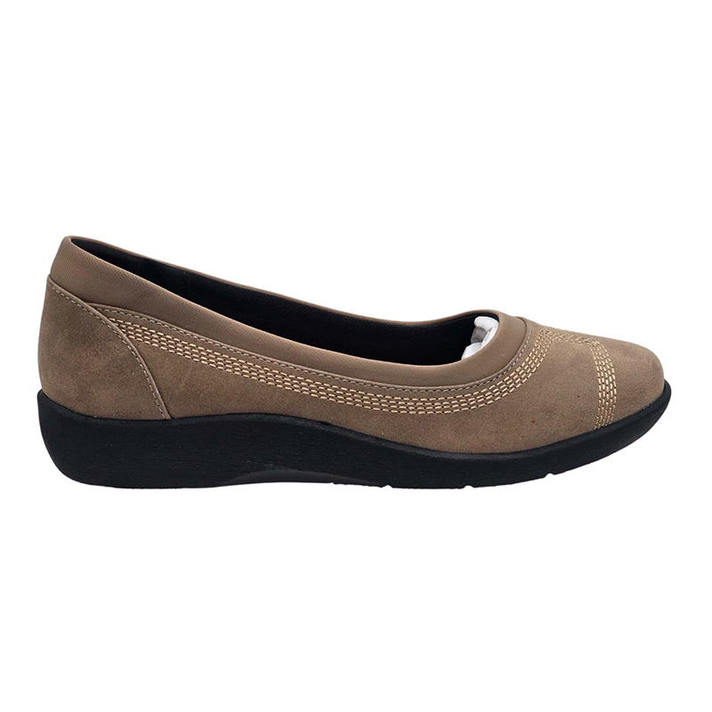 Lorella Vogue Taupe Slip On Flats - Size 39