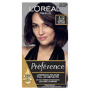 L'Oreal Paris Preference hair color packaging with a model's face on a white background