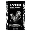 Lynx Black Duo Set packaging with two bottles on a black background