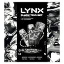 LYNX Black Trio Set packaging with three bottles on a black background