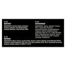 Ingredients list for Black Body Spray, Antiperspirant, and Bodywash on a white background