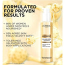 L'Oreal Age Perfect Collagen Expert Cleansing Milk bottle with product benefits on a gold background