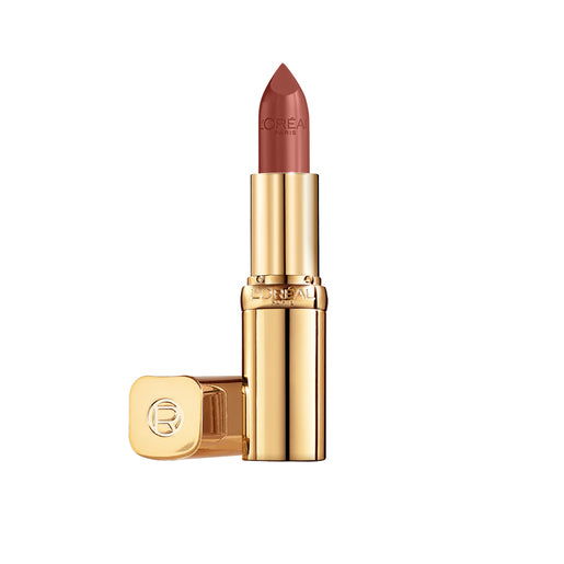 L'Oreal lipstick with gold casing on a white background