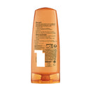 Orange shampoo bottle with text on a white background